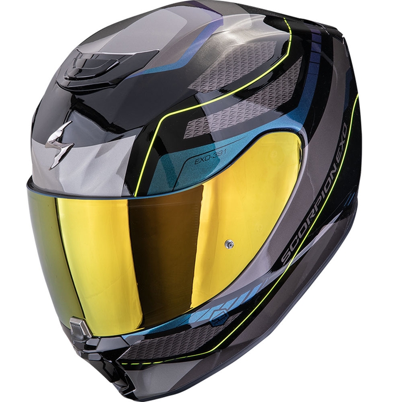 Cască integrală pentru motocicletă Scorpion EXO-391 Leo negru-albastru
