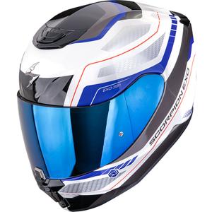 Cască integrală pentru motocicletă Scorpion EXO-391 Leo alb-albastru