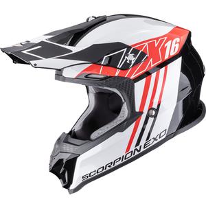 Cască motocross Scorpion VX-16 EVO Air Lignes negru-roșu