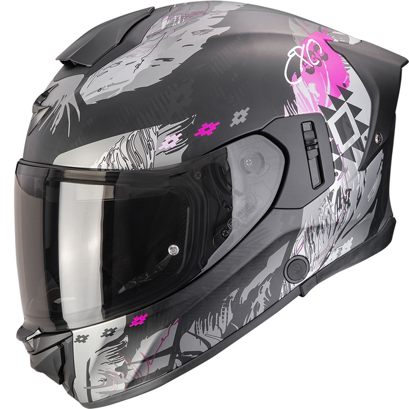 Cască integrală pentru motocicletă Scorpion EXO-530 Air Hadji, negru mat-roz