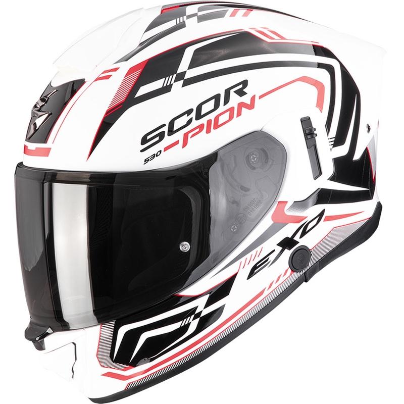 Cască integrală pentru motocicletă Scorpion EXO-530 Air Slope, alb-negru-roșu