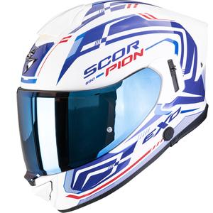 Cască integrală pentru motocicletă Scorpion EXO-530 Air Slope, alb-albastru-roșu