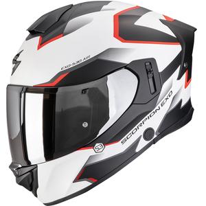 Cască integrală pentru motocicletă Scorpion EXO-530 Air Clip, alb mat-negru-roșu