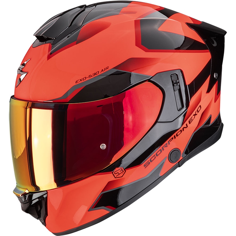 Cască integrală pentru motocicletă Scorpion EXO-530 Air Clip, roșu fluo-negru