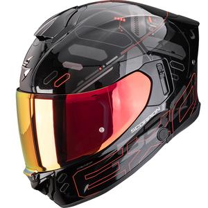 Cască integrală pentru motocicletă Scorpion EXO-530 Air Fond, negru-roșu metalic