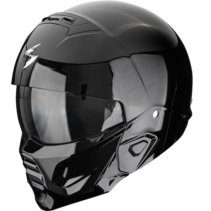 Cască deschisă cu mască Scorpion EXO-COMBAT II Negru solid