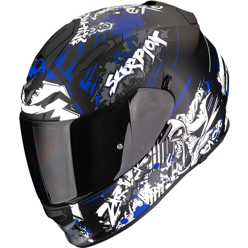 Cască integrală pentru motocicletă Scorpion EXO-491 Spector, negru mat-albastru