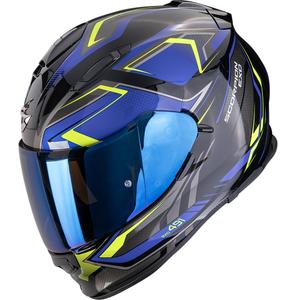 Cască integrală pentru motocicletă Scorpion EXO-491 Zumo negru-albastru-galben fluo
