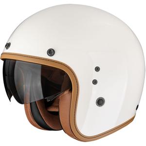 Cască de motocicletă Scorpion Belfast EVO Luxe Open Face, crem