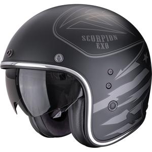 Cască Motocicletă Scorpion Belfast Dawg Open Face Negru Mat-Argintiu
