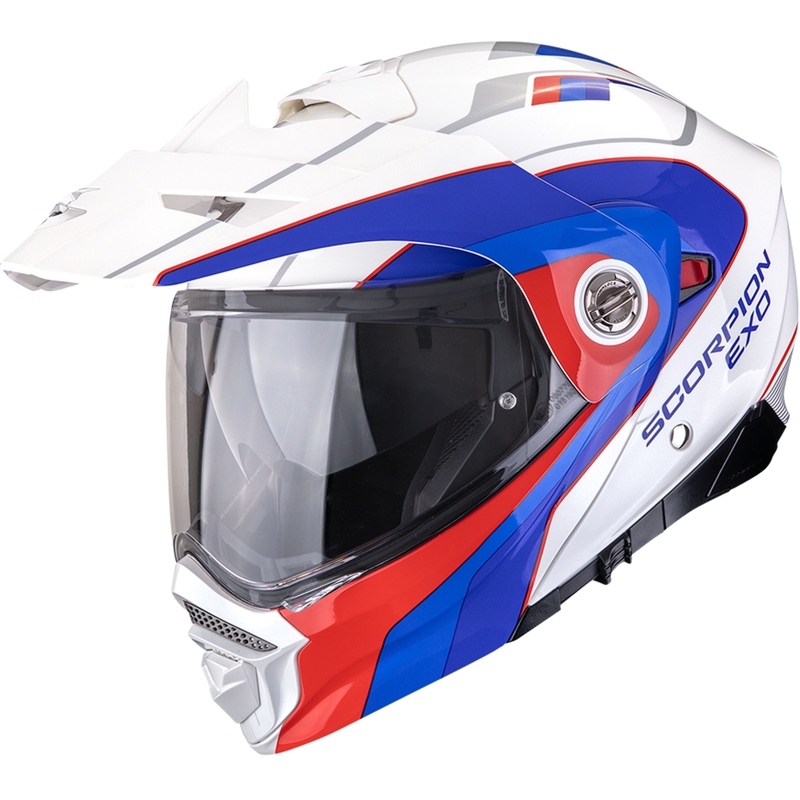 Cască de motocicletă enduro Scorpion ADX-2 Kamps alb-roșu-albastru