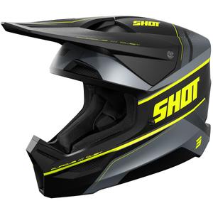 Cască motocross Shot Furious Dust galben fluo mat