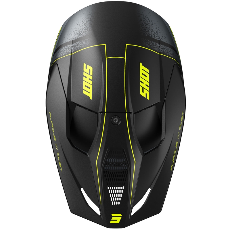 Cască motocross Shot Furious Dust galben fluo mat