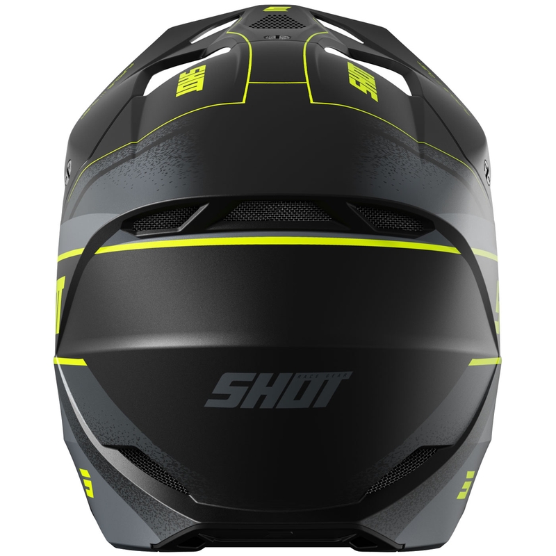 Cască motocross Shot Furious Dust galben fluo mat