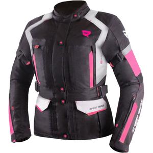 Geacă de motocicletă pentru femei Street Racer Hilax negru-gri-roz