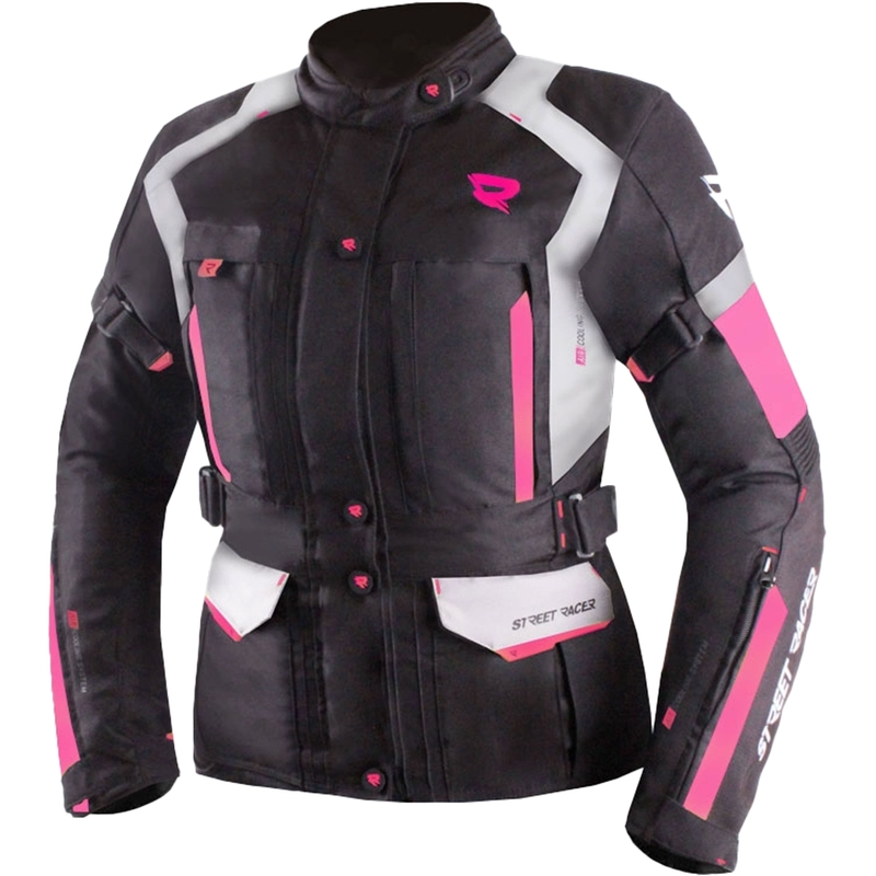 Geacă de motocicletă pentru femei Street Racer Hilax negru-gri-roz
