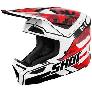 Cască motocross Shot Furious Flash roșie lucioasă