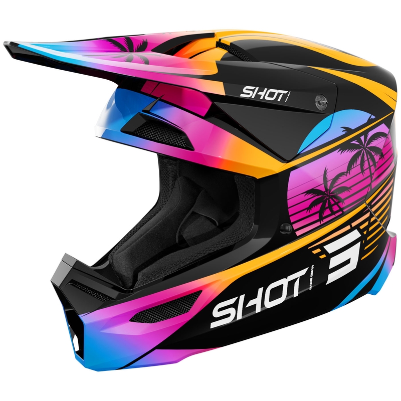 Cască motocross Shot Furious Miami portocalie lucioasă