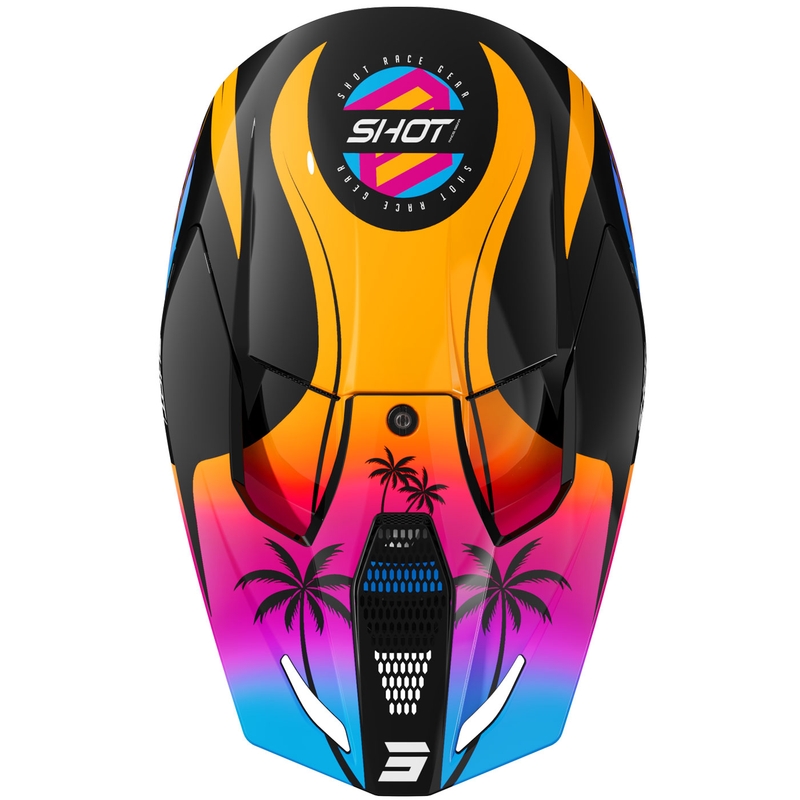 Cască motocross Shot Furious Miami portocalie lucioasă