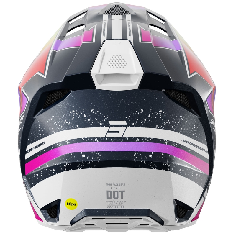 Cască motocross Shot Lite Racing albastru perlat-galben fluo