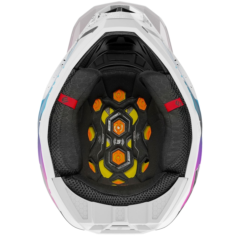 Cască motocross Shot Lite Racing alb-roz perlat