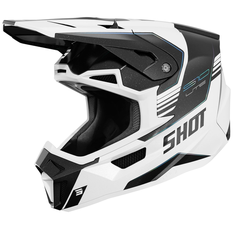 Cască motocross Shot Lite S10 holografică perlată