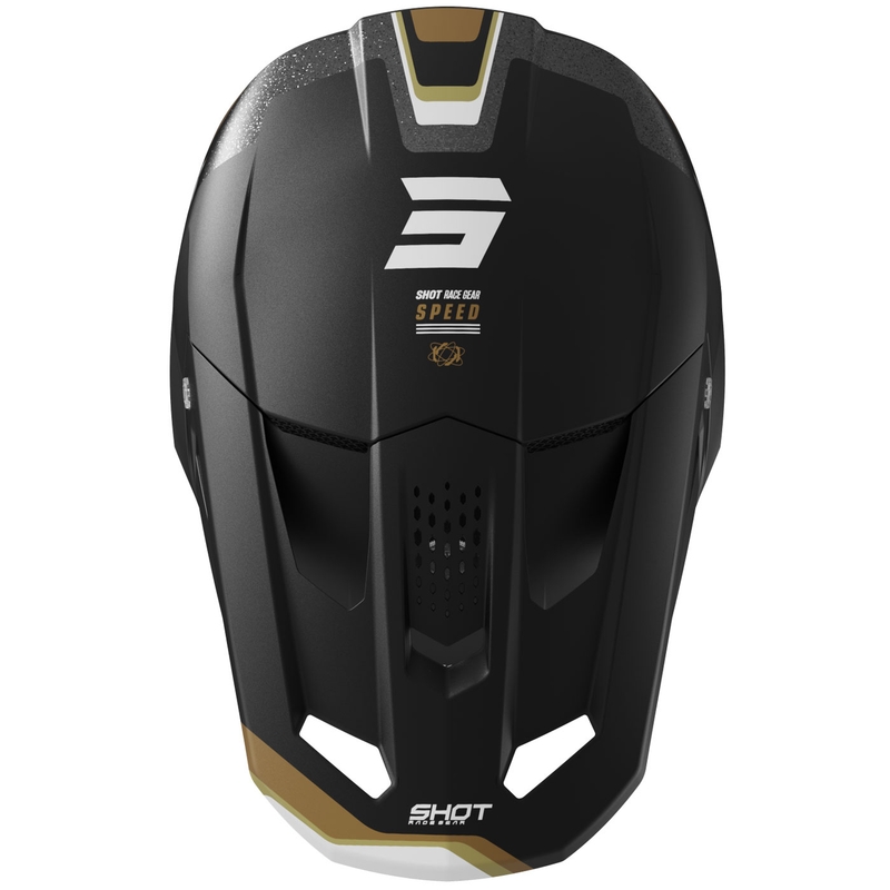 Cască motocross Shot Speed Atomic auriu mat