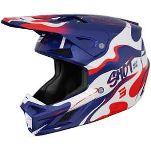 Cască motocross Shot Speed Beast albastru-roșu perlat