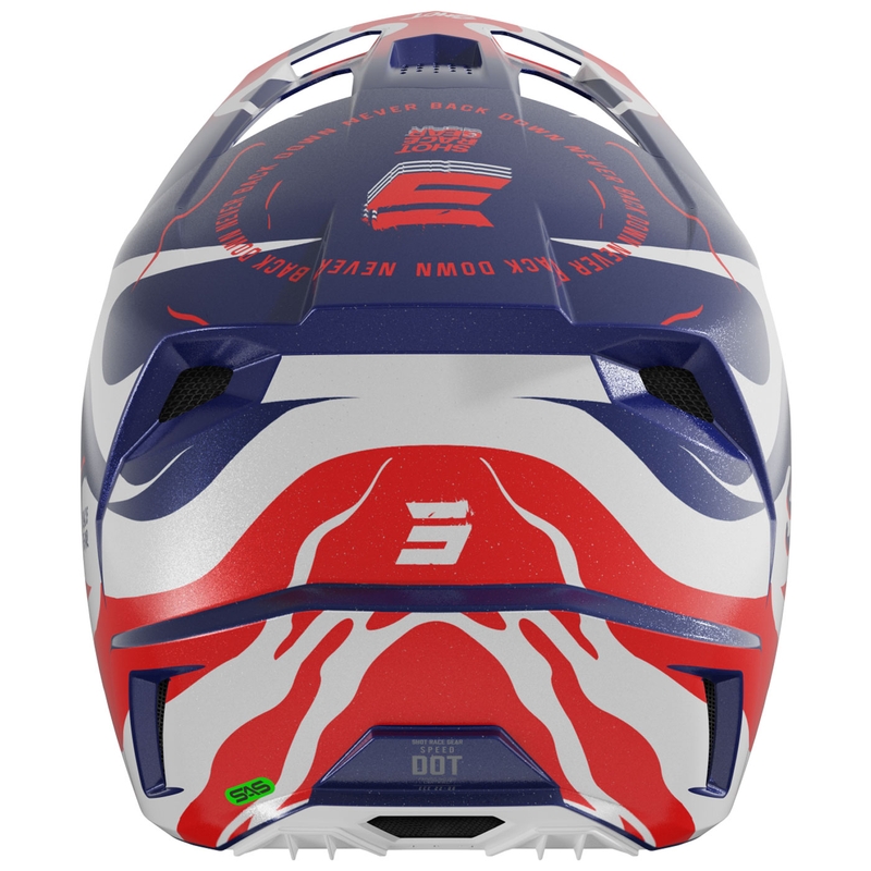 Cască motocross Shot Speed Beast albastru-roșu perlat
