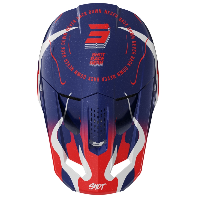 Cască motocross Shot Speed Beast albastru-roșu perlat