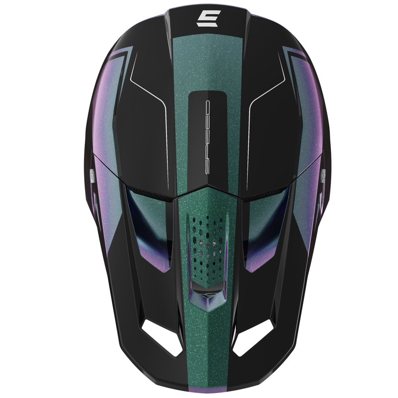 Cască de motocross Shot Speed Fury camelon strălucitor