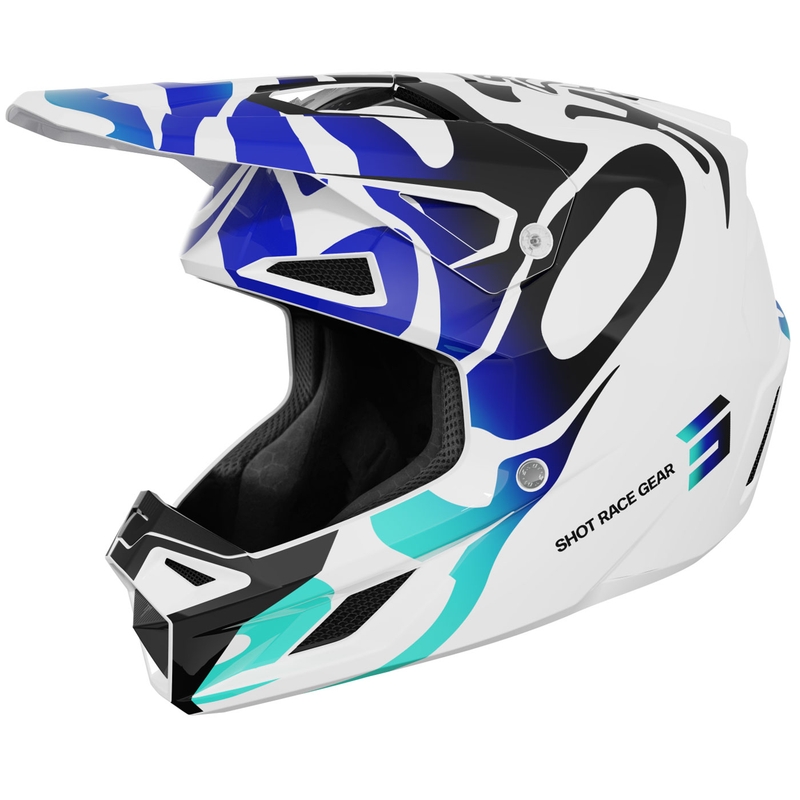 Cască motocross Shot Speed Ghost albastru lucios