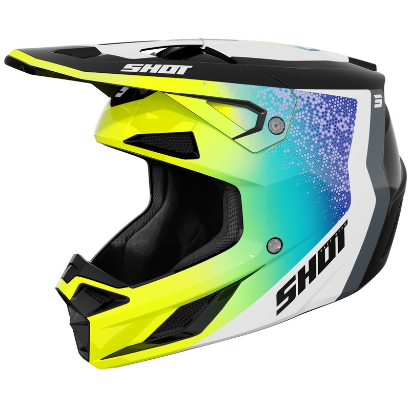 Cască motocross Shot Speed Hybrid galben fluo strălucitor