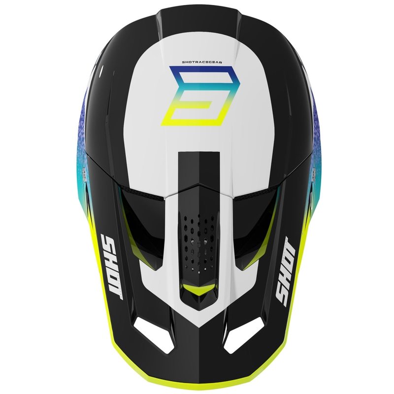 Cască motocross Shot Speed Hybrid galben fluo strălucitor