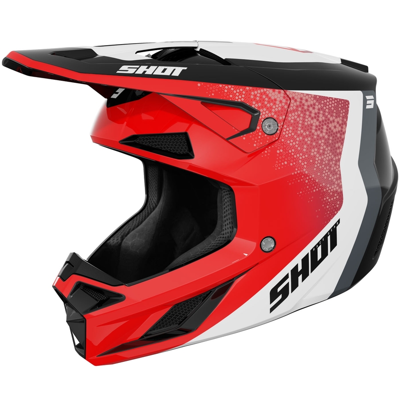 Cască de motocross Shot Speed Hybrid roșie lucioasă