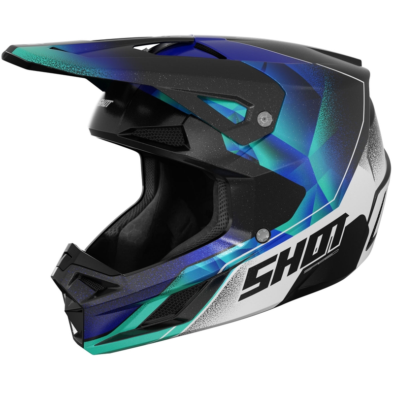 Cască motocross Shot Speed Olymp albastru perlat