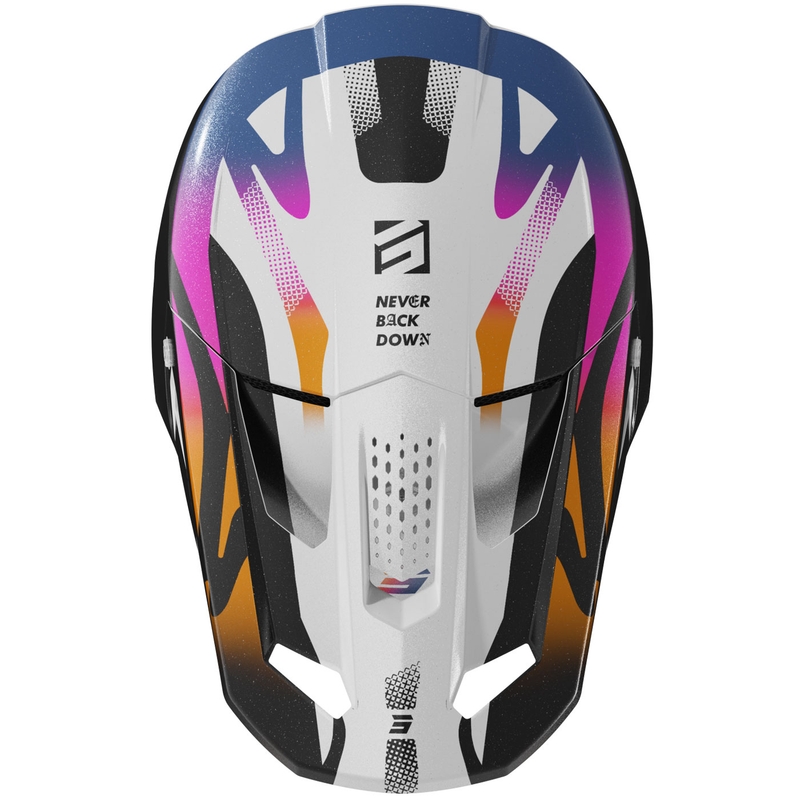 Cască motocross Shot Speed Wave perlă negru-alb