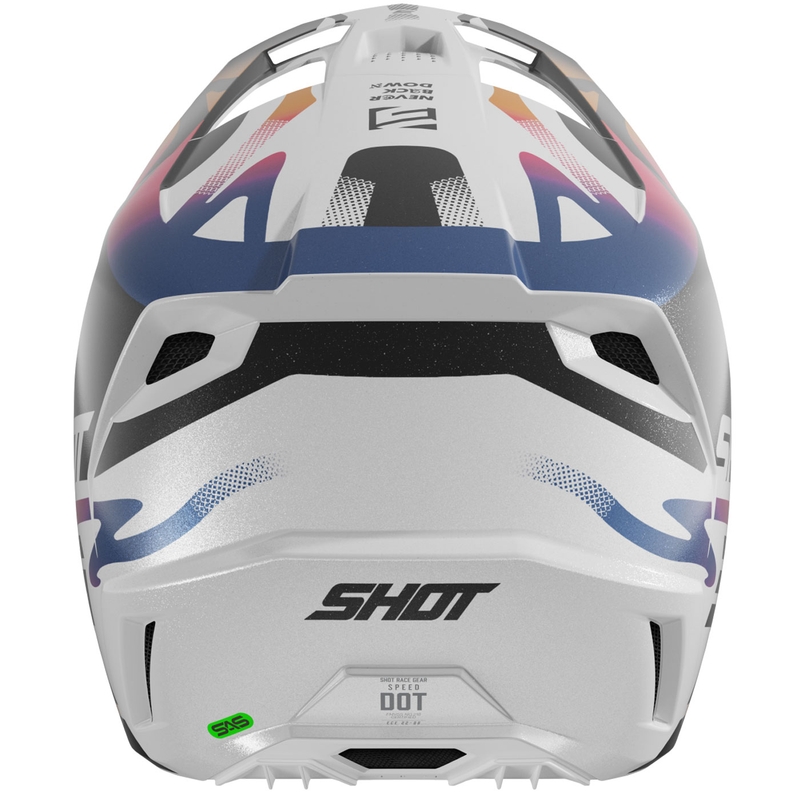 Cască motocross Shot Speed Wave perlă negru-alb