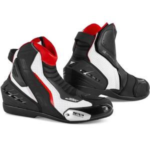 Ghete motociclete Shima SX-6 negru-alb-roșu