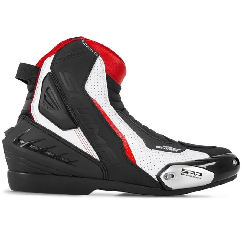 Ghete motociclete Shima SX-6 negru-alb-roșu