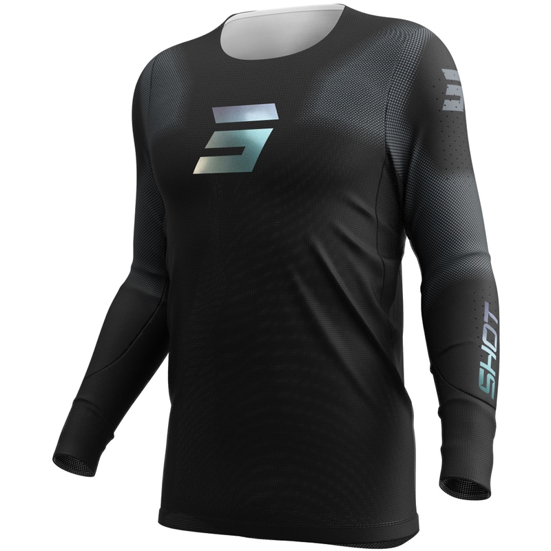Tricou de motocross Shot Aerolite Space negru