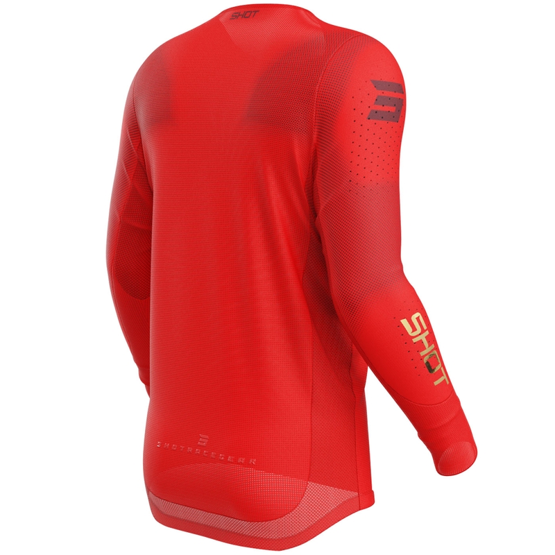 Tricou motocross Shot Aerolite Space roșu
