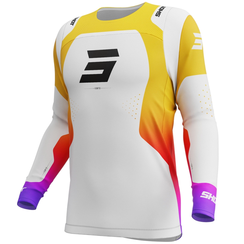 Tricou motocross Shot Contact Ionyx alb