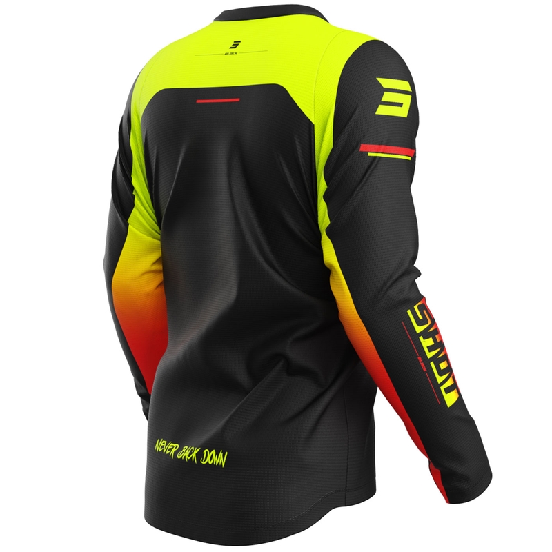 Tricou motocross Shot Devo Block galben fluo