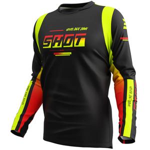 Tricou motocross Shot Devo Block galben fluo