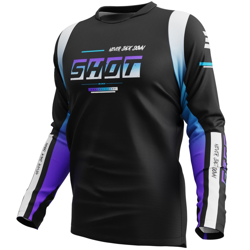 Tricou motocross Shot Devo Block violet