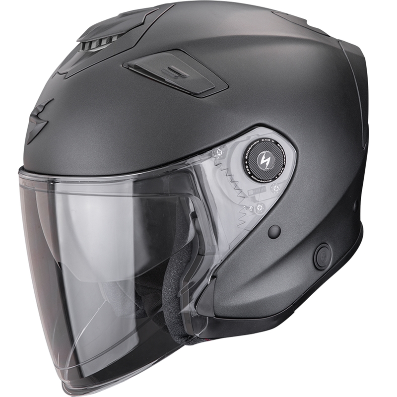Casca Motocicletă Scorpion EXO-GT Jet Solid Open, Negru Mat Perlat