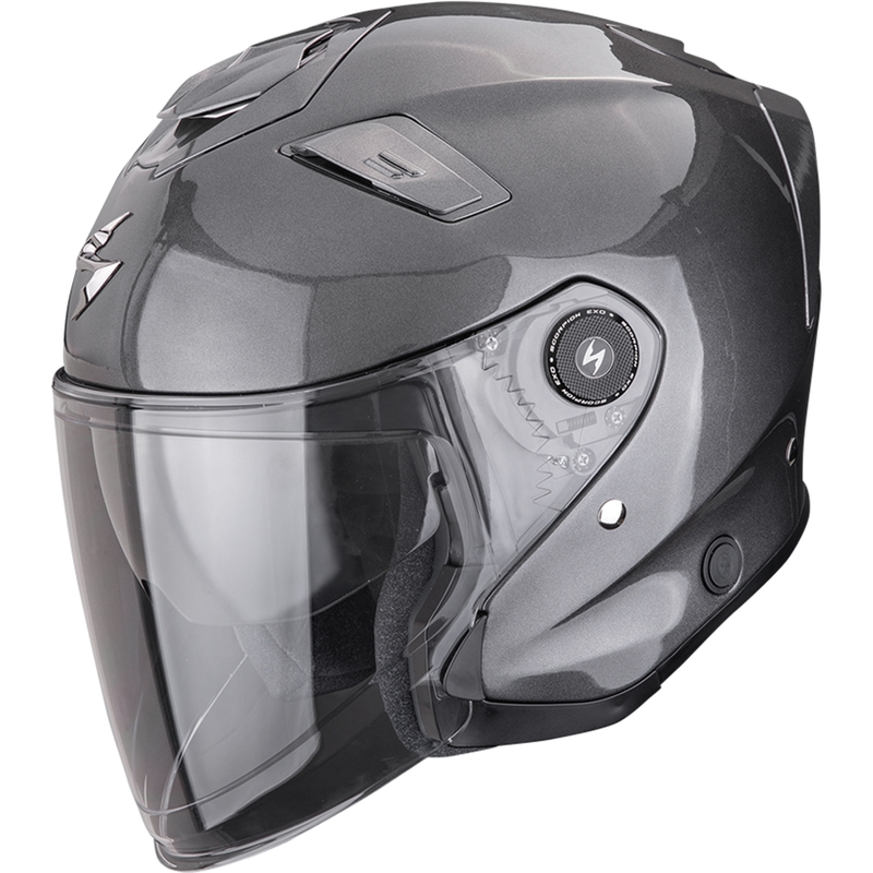 Cască de motocicletă Scorpion EXO-GT Jet Solid Open, gri metalic