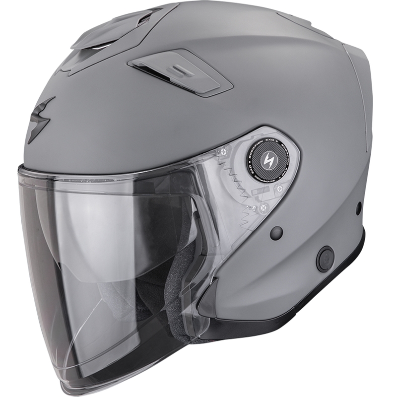 Cască de motocicletă Scorpion EXO-GT Jet Solid Open, gri ciment mat