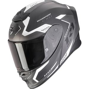 Cască integrală Scorpion EXO-R1 EVO II Carbon Air Propel, neagră mată și argintie